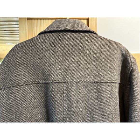 Calvin Klein Overcoat Men’s L Gray Wool Blend 3 Button Jacket Quilt Lined EUC - Picture 11 of 13